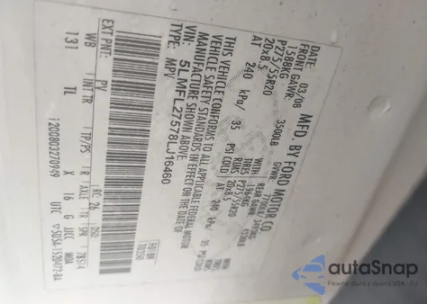 2008 Lincoln Navigator L из США, поврежденный, VIN 5LMFL27578LJ16460